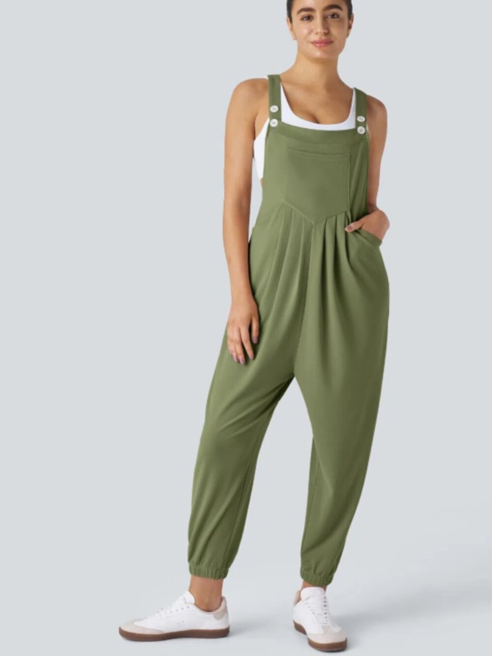 Halara Waffle Casual Jogger Overalls with Pockets - XL TALL